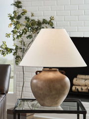 Ferrilby - Poly Table Lamp - Antique Beige - R&R Furniture Gallery (Fountain Valley, CA)