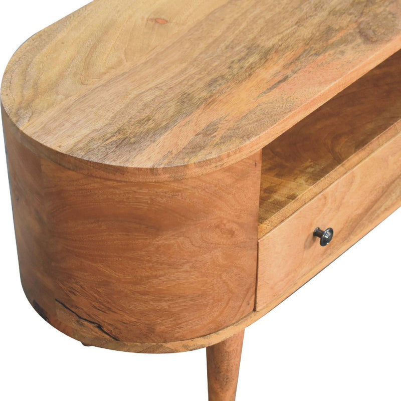 Modern Mini Rounded Entertainment Unit - Oak - R&R Furniture Gallery (Fountain Valley, CA)