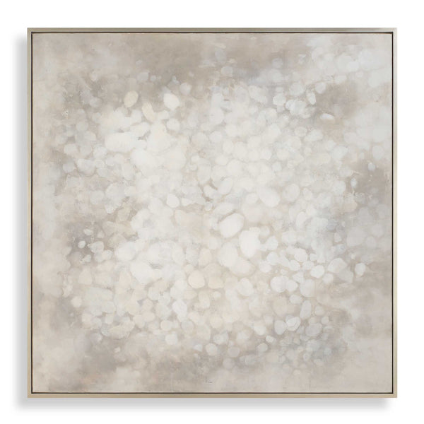 Out Of Focus - Framed Abstract Art - Gold / Gray / White / Woodtone