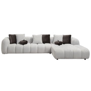 Manilla - Sectional Sofa With 8 Pillows - Ivory White Linen - R&R Furniture Gallery (Fountain Valley, CA)
