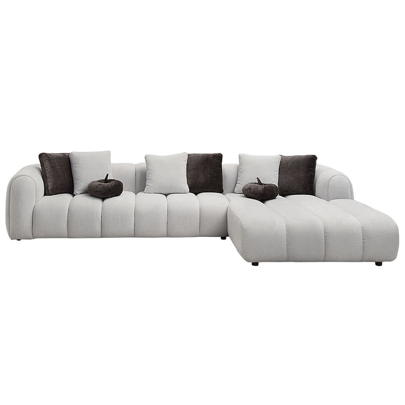 Manilla - Sectional Sofa With 8 Pillows - Ivory White Linen - R&R Furniture Gallery (Fountain Valley, CA)