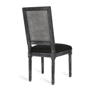 French Country Dining Chair With Rectangular Cane Backrest And Smooth Upholstered Seating - R&R Furniture Gallery (Fountain Valley, CA)