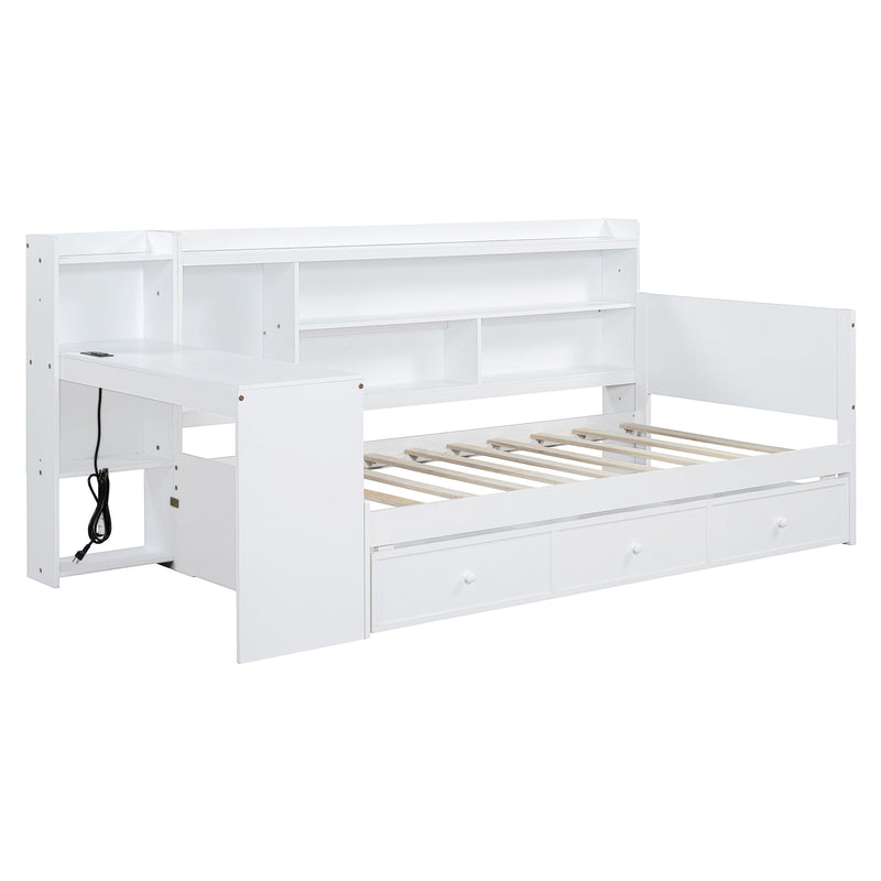 Daybed With 3 Drawers USB Ports And Desk - R&R Furniture Gallery (Fountain Valley, CA)