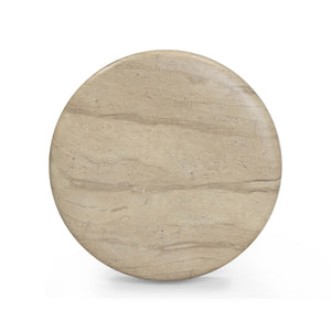 Hyre - Indoor / Outdoor Concrete Side Table - Faux Travertine - R&R Furniture Gallery (Fountain Valley, CA)