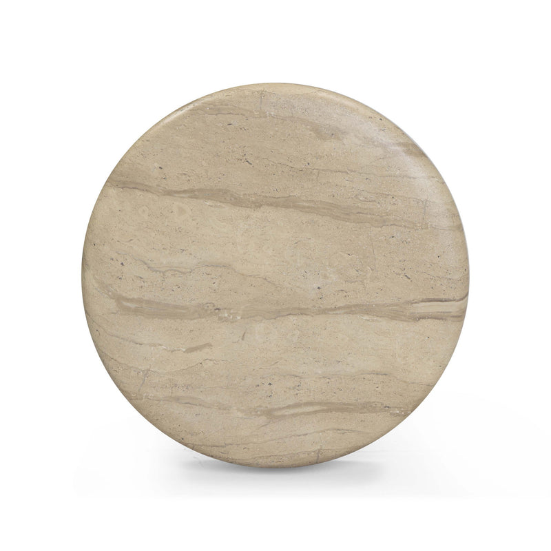 Hyre - Indoor / Outdoor Concrete Side Table - Faux Travertine - R&R Furniture Gallery (Fountain Valley, CA)