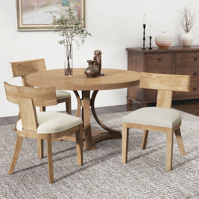 Contemporary Fabric Upholstered Side Dining Chairs Set With Curved Back - R&R Furniture Gallery (Fountain Valley, CA)
