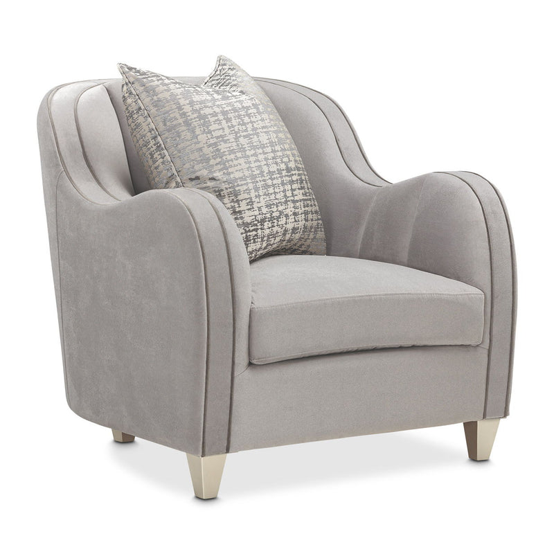 Roxbury Park - Velvet Matching Chair - Steel / Slate - R&R Furniture Gallery (Fountain Valley, CA)