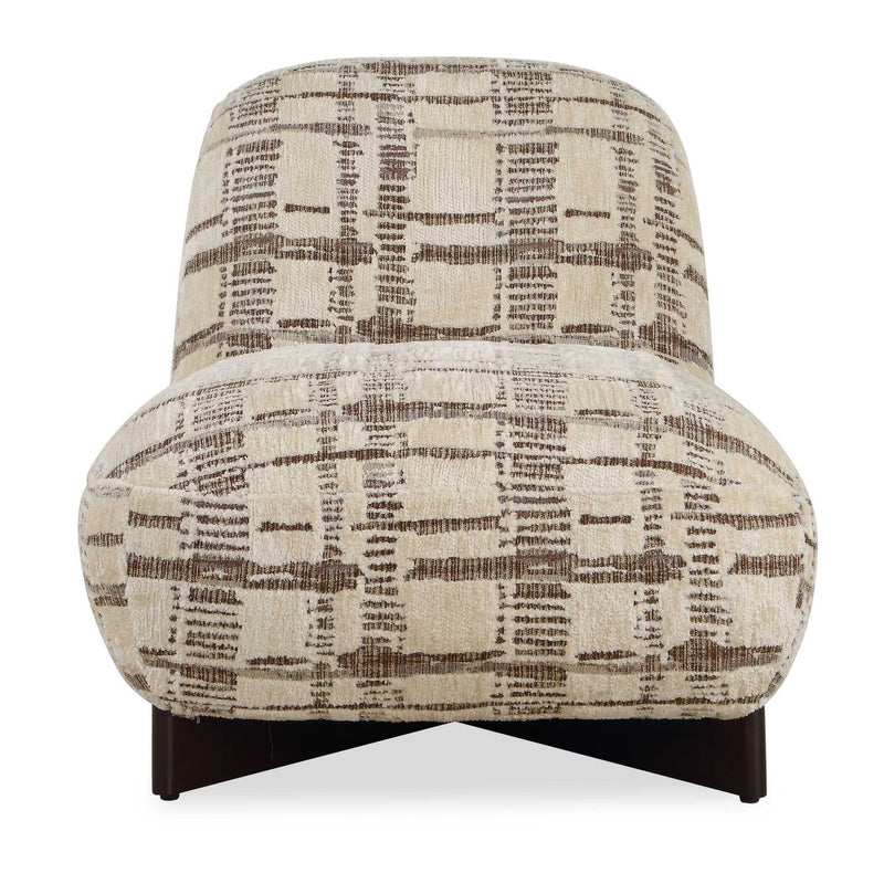 Evans - Modern Armless Accent Chair - Beige / Brown