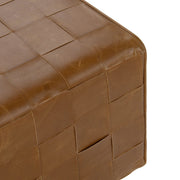 Aristo - Leather Square Ottoman - Autum Maple - R&R Furniture Gallery (Fountain Valley, CA)