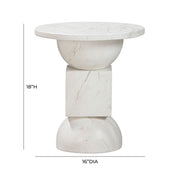 Chip - Marble Print Indoor / Outdoor Side Table - White - R&R Furniture Gallery (Fountain Valley, CA)