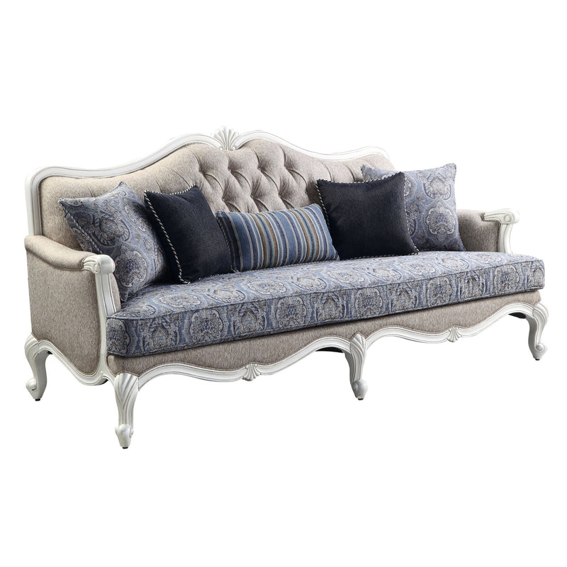 Ciddrenar - Sofa With 5 Pillows - Fabric & White - R&R Furniture Gallery (Fountain Valley, CA)