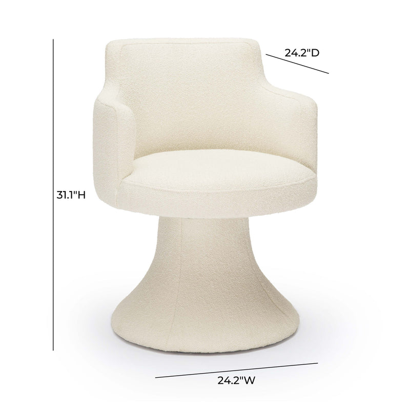 Jeffree - Performance Boucle Swivel Dining Chair - R&R Furniture Gallery (Fountain Valley, CA)