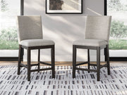 Neymorton - Upholstered Barstool (Set of 2) - Dark Grayish Brown - R&R Furniture Gallery (Fountain Valley, CA)