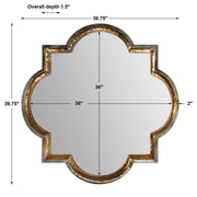 Uttermost Lourosa gold wall mirror with a sleek, modern frame, perfect for contemporary home decor.
