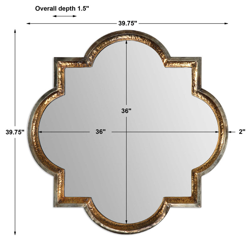 Uttermost Lourosa gold wall mirror with a sleek, modern frame, perfect for contemporary home decor.