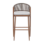 Outdoor Bar Height Metal Frame Counter Stools With Scallop Shaped Backrest & Water Resistant Cushions - R&R Furniture Gallery (Fountain Valley, CA)