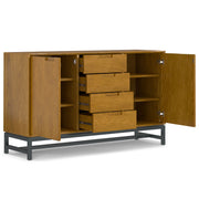 Banting Sideboard with Centre Drawers — Modern Industrial Storage Cabinet in Oak or Walnut - R&R Furniture Gallery (Fountain Valley, CA)