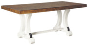 Valebeck - Rectangular Dining Room Table - White / Brown - R&R Furniture Gallery (Fountain Valley, CA)