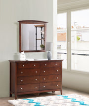 Elegant Glory Furniture dresser with multiple drawers, perfect for any room, showcasing a sleek, modern design.