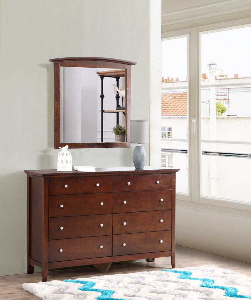 Elegant Glory Furniture dresser with multiple drawers, perfect for any room, showcasing a sleek, modern design.