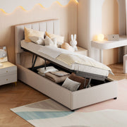 Upholstered Platform Bed With A Hydraulic Storage System - R&R Furniture Gallery (Fountain Valley, CA)
