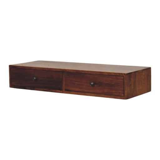Lunar - 2 Drawer Wall Mounted Console - Brown - R&R Furniture Gallery (Fountain Valley, CA)