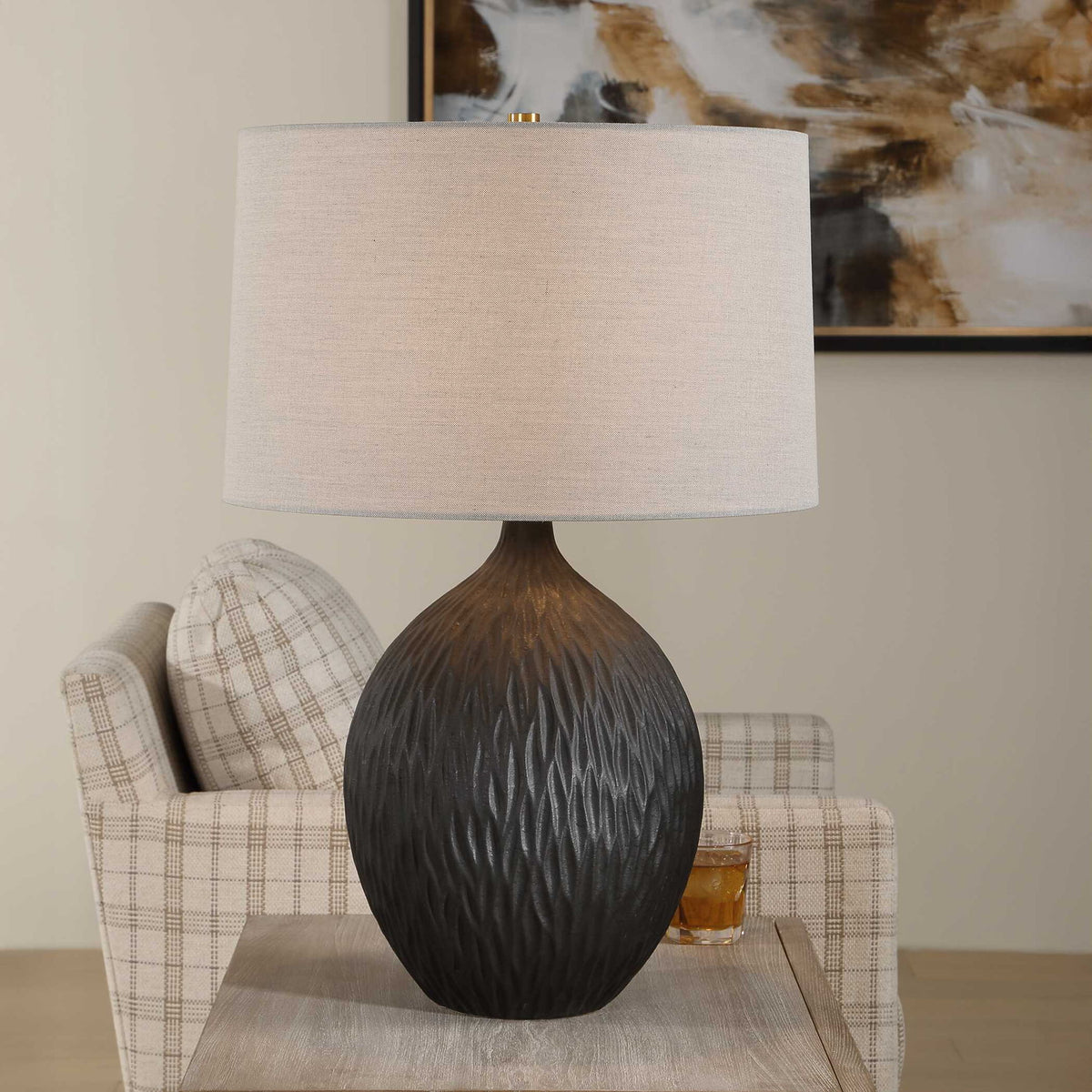 Levee - Satin Table Lamp - Black