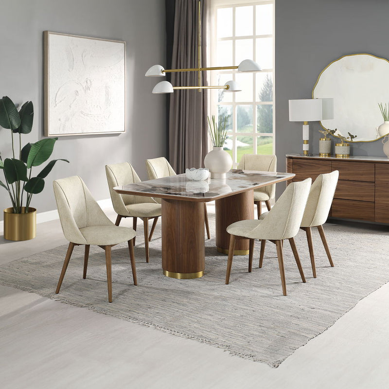 Willene - Server With Ceramic Top - Ceramic Top & Walnut - R&R Furniture Gallery (Fountain Valley, CA)