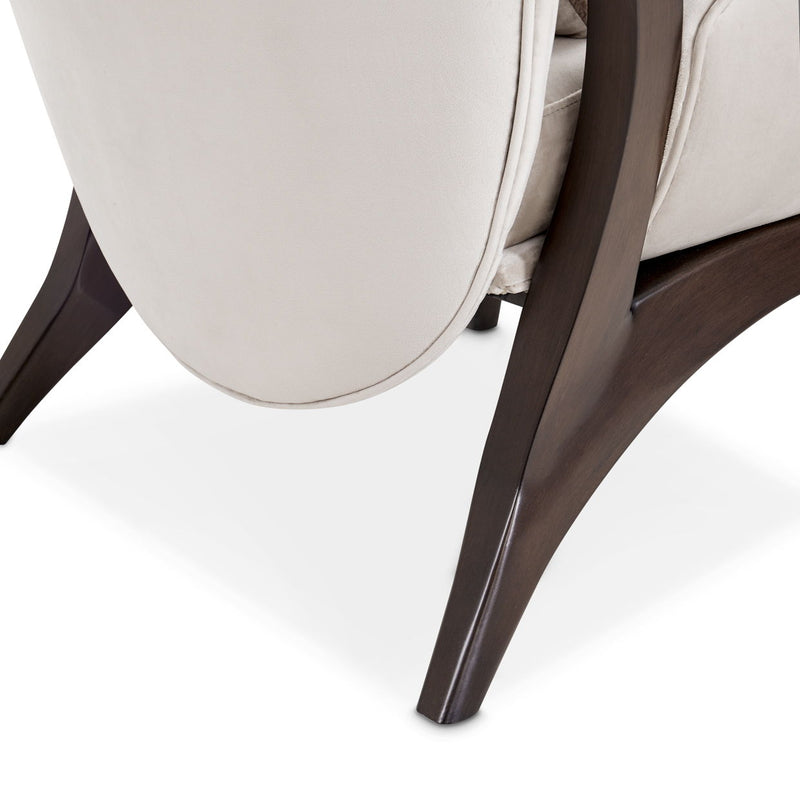 Camellia Field - Velvet Accent Chair - Beige / Dark Brown - R&R Furniture Gallery (Fountain Valley, CA)