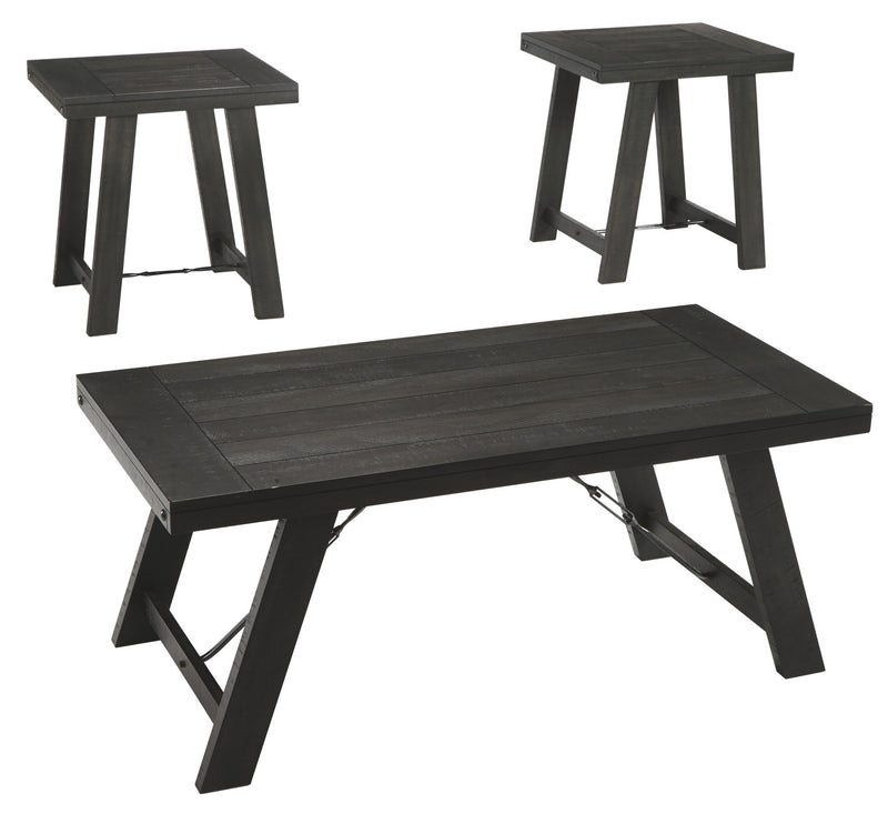 Noorbrook - Occasional Table Set (Set of 3) - Black / Pewter - R&R Furniture Gallery (Fountain Valley, CA)