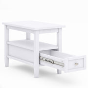 Handcrafted wooden Warm Shaker coffee table by Simpli-Home with a smooth finish and sturdy legs, ideal for living rooms.