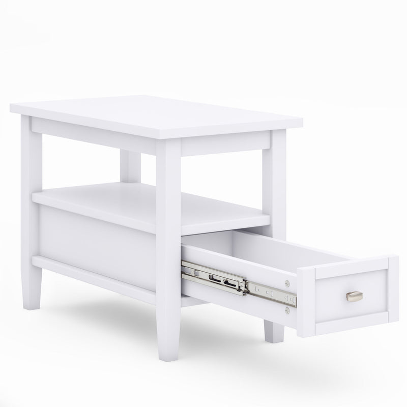 Handcrafted wooden Warm Shaker coffee table by Simpli-Home with a smooth finish and sturdy legs, ideal for living rooms.
