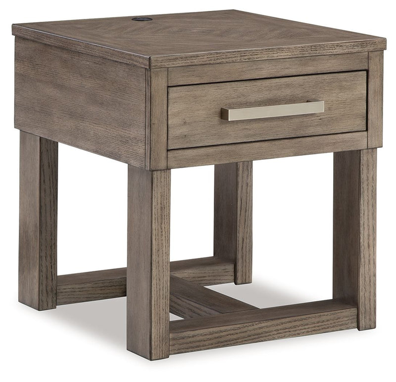 Loyaska - Rectangular End Table - Grayish Brown - R&R Furniture Gallery (Fountain Valley, CA)
