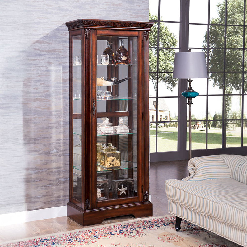 Addy - Curio Cabinet - Cherry - R&R Furniture Gallery (Fountain Valley, CA)