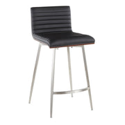 Lumi Source Marcel Mason 5-piece swivel contemporary counter height dining set with modern chairs and round table.