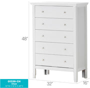 Glory Furniture Primo accent chest with wooden finish and decorative hardware, ideal for living room or bedroom storage.