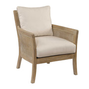 Uttermost Encore natural armchair with white upholstery and wooden legs, showcasing elegant, modern design for living room decor.