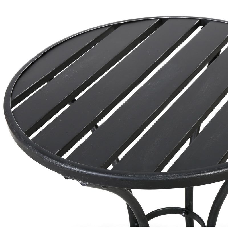 Noble House Yearn 3-piece outdoor bistro set with table and two chairs, designed for patio or garden seating.