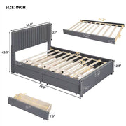 Upholstered Platform Bed With Drawers, Classic Headboard Design - R&R Furniture Gallery (Fountain Valley, CA)
