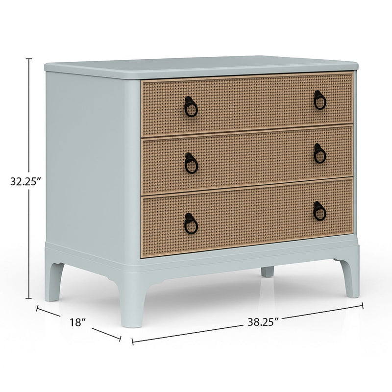 3 Drawers Hall Chest With Cane Fronts - R&R Furniture Gallery (Fountain Valley, CA)