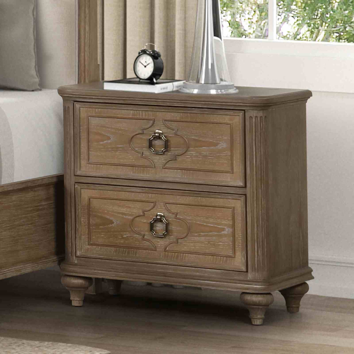 Lyris - Nightstand, Rustic Oak