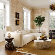 Riviera - Textured Table Lamp - Cream - R&R Furniture Gallery (Fountain Valley, CA)