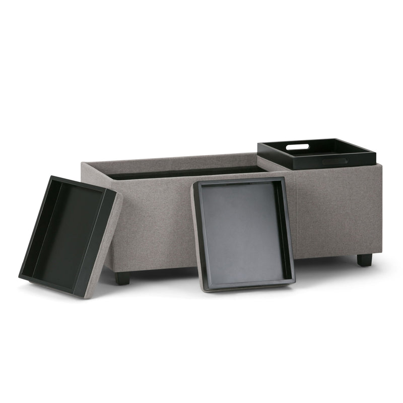 Avalon - Upholstered Storage Ottoman - R&R Furniture Gallery (Fountain Valley, CA)