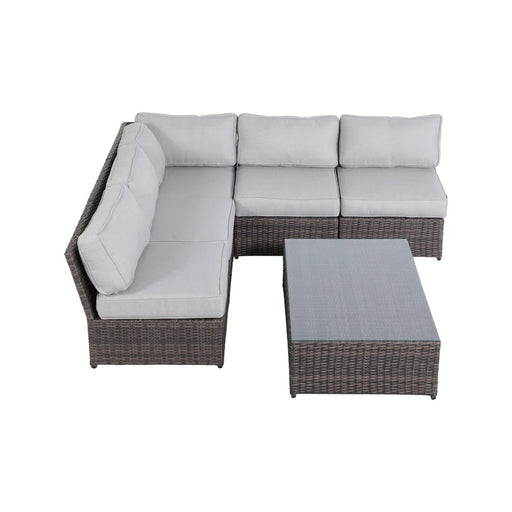 Comfortable Modern Patio Rattan Sectional Set With Cushions - R&R Furniture Gallery (Fountain Valley, CA)