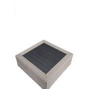 Salena - Patio Sectional Sofa With 4 Pillows & Coffee Table - Beige Fabric & Gray Wicker - R&R Furniture Gallery (Fountain Valley, CA)