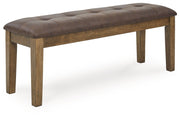 Urbinforte - Large Upholstered Dining Room Bench - Light Brown - R&R Furniture Gallery (Fountain Valley, CA)