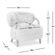 Becker - Rustic Oak Sheepskin Upholstered Accent Arm Chair - Taupe Beige - R&R Furniture Gallery (Fountain Valley, CA)