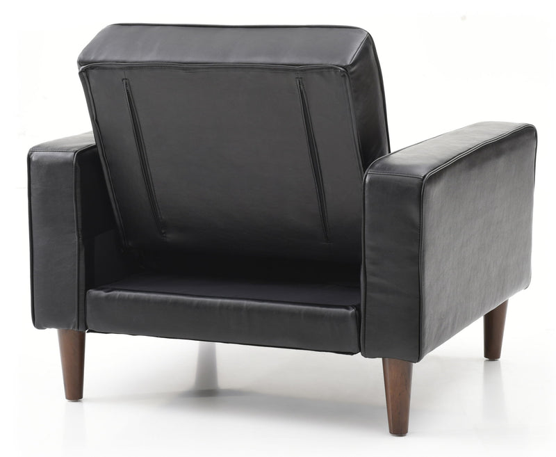 Glory Furniture Andrews futon chair bed showing a compact, versatile chair that converts into a bed with neutral upholstery fabric.