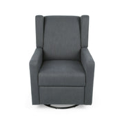 Landau Contemporary Fabric Upholstered Swivel Recliner - R&R Furniture Gallery (Fountain Valley, CA)