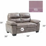 Glory Furniture Marta stationary loveseat with plush fabric upholstery and contemporary design, shown in a cozy living room setting.